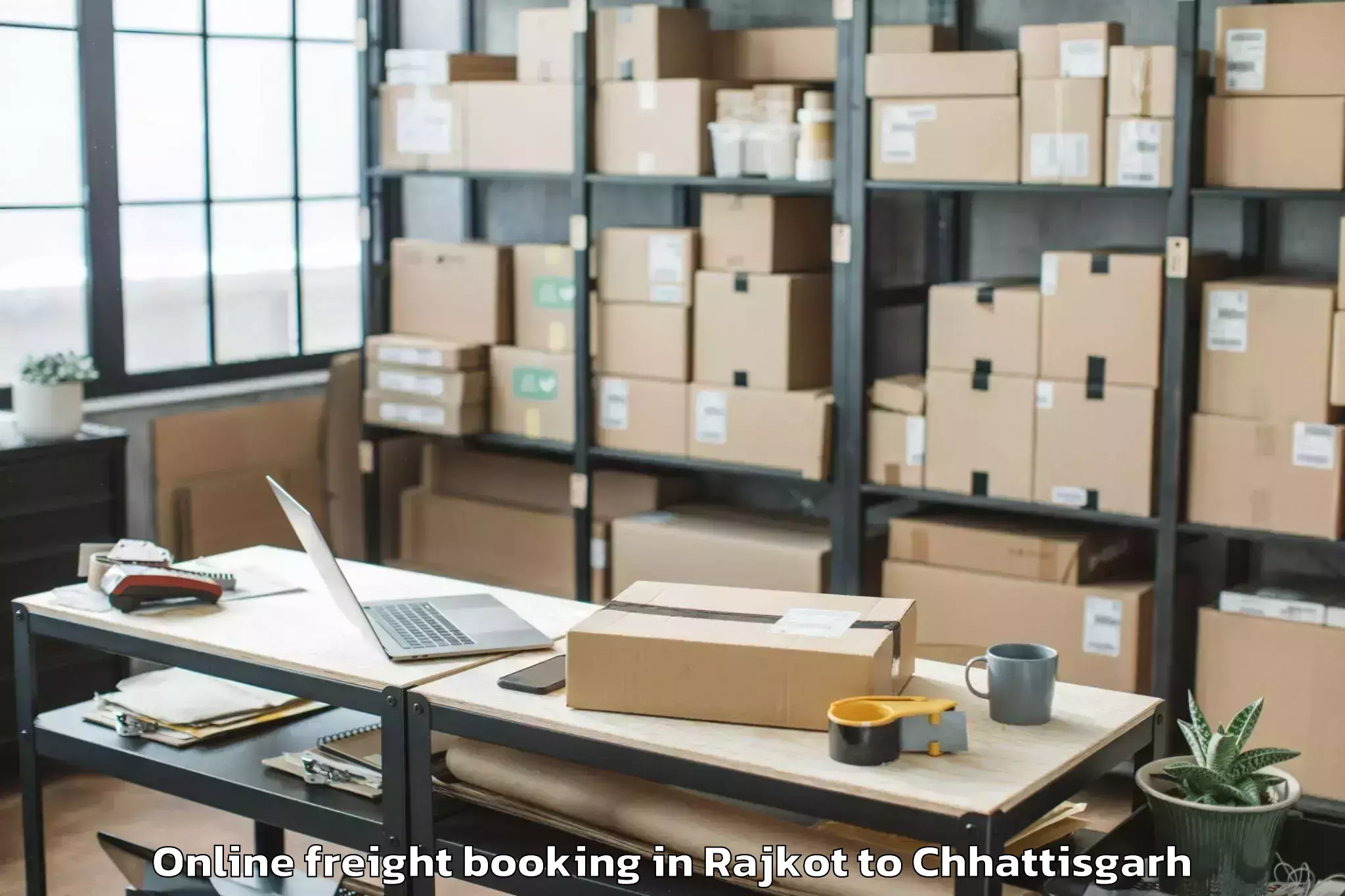 Top Rajkot to Kumhari Online Freight Booking Available